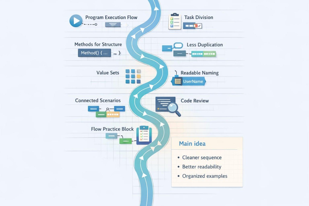Flowchart diagram with various process steps and labels on a white background