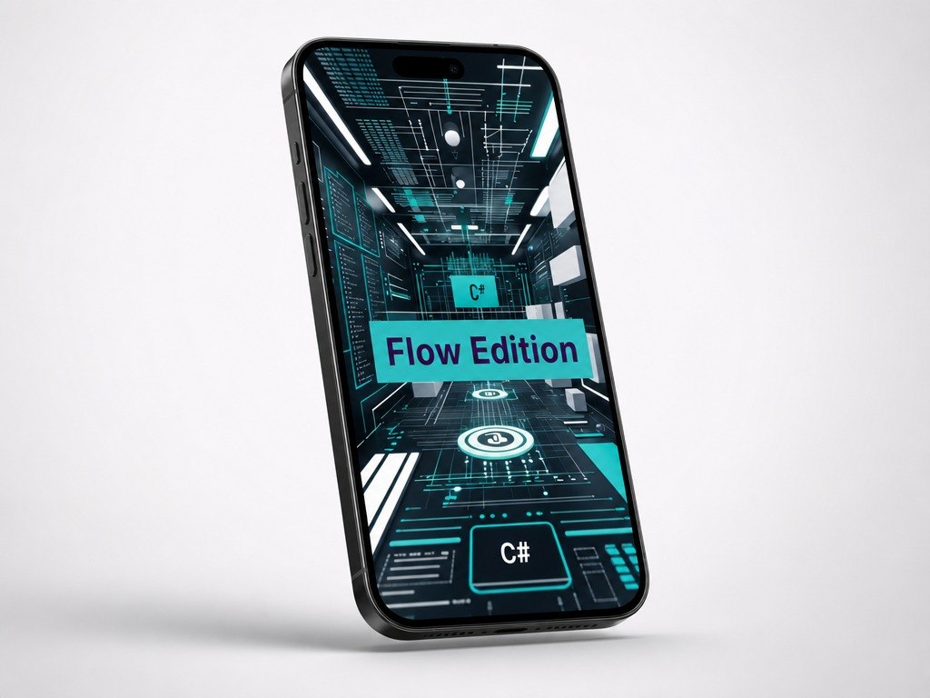 Smartphone with a futuristic interface on a white background