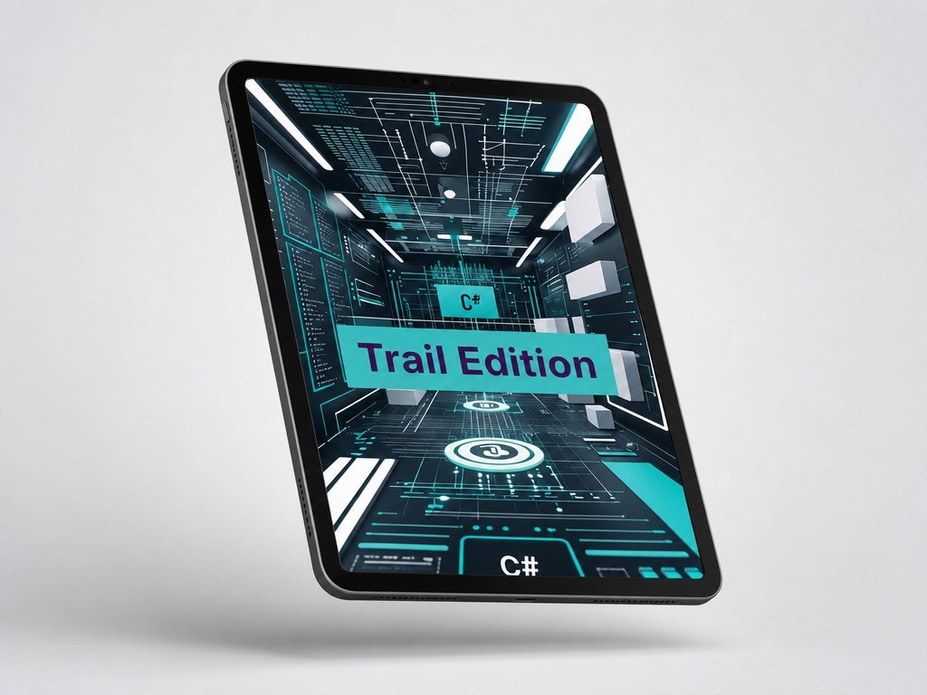 Digital tablet with a futuristic interface design on a white background